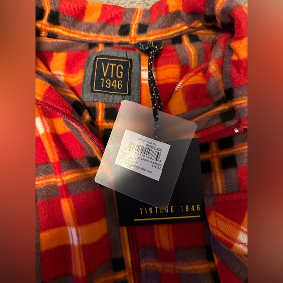 NWT-VTG 1946 Fleece Checkered Zippered Down Mens XL(066) brand new w:/tags - Picture 3 of 11